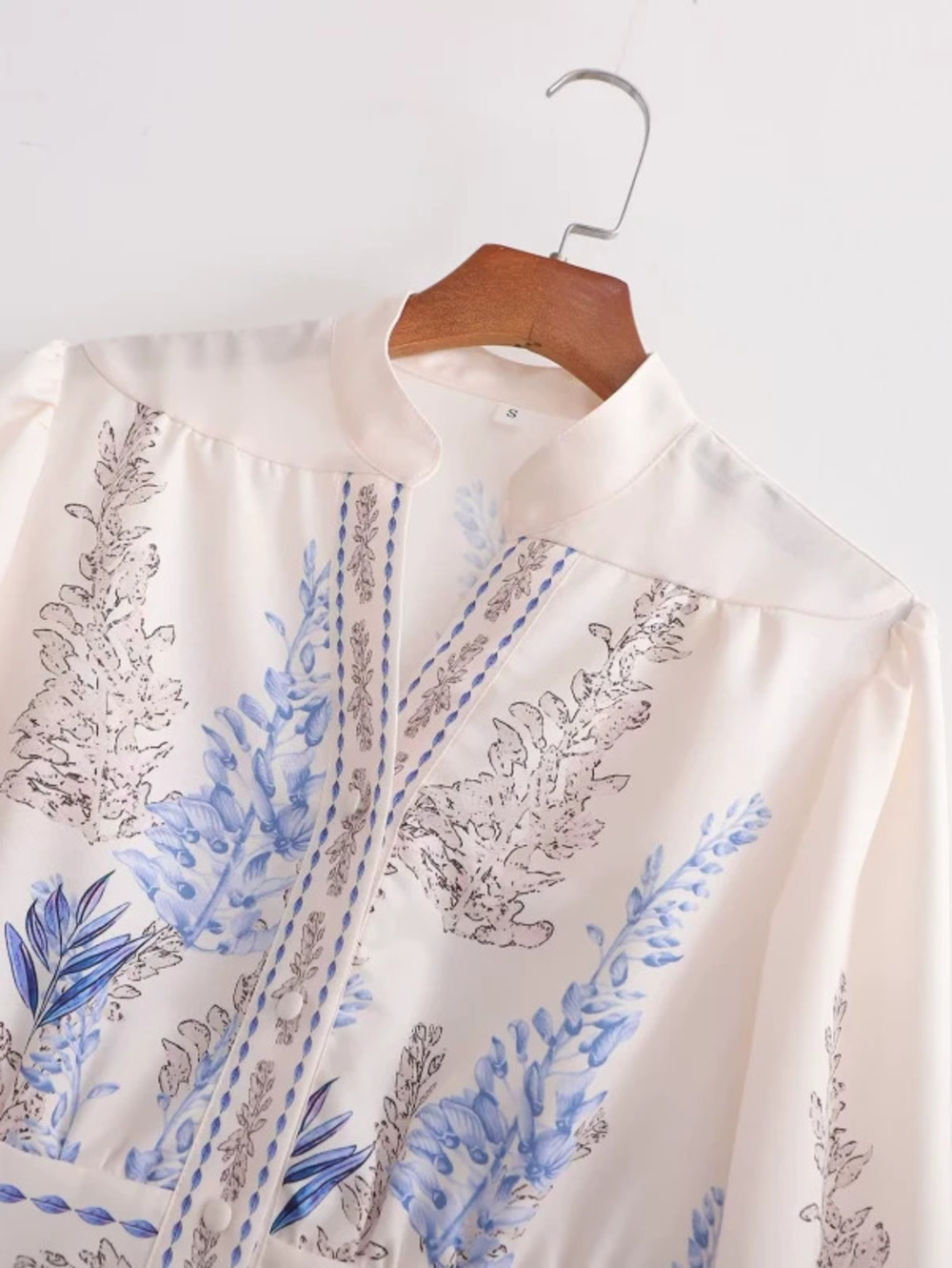 ZARA Printed Long Sleeve Loose Casual Dress